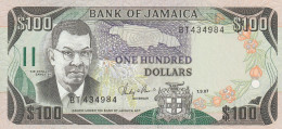 JAMAICA  100 DOLLARS  1987 P-74  UNC - Jamaique