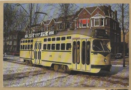 NL.- HISTORISCH MATERIEEL HTM. MOTORWAGEN 1022. 1952. SERIE PCC-CARS. STATENLAAN, 13 FEBRUARI 1985. - Strassenbahnen