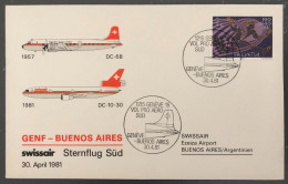 Suisse, Premier Vol Genève, Buenos Aires 30.4.1981 - (B1564) - First Flight Covers