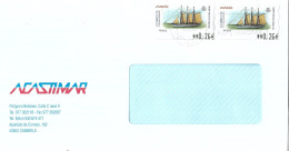 Spain Cover To Portugal With Boat ATM Stamps - Lettres & Documents