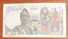 AFRICA OCCIDENTALE 5 Francs 1943. - Stati Dell'Africa Occidentale