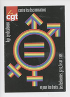 La CGT  LGBT Contre Discriminations Pour Droits Lesbiennes Gays Bis Trans (15X10.5 Plié 21X29,7ouvert) - Political Parties & Elections