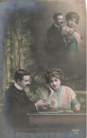 COUPLE - Le Langage Des Cartes - Un Couple Jouant Aux Cartes - Carte Postale Ancienne - Couples