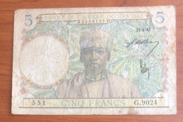 AFRICA OCCIDENTALE 5 Francs - Light Blue Seals - Stati Dell'Africa Occidentale