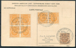 1958 Sweden Swedish American Line Postcard MS GRIPSHOLM "Cruise To The North Cape" - Cartas & Documentos