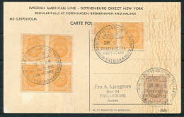 1958 Sweden Swedish American Line Postcard MS GRIPSHOLM "Cruise To The North Cape" - Storia Postale