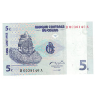 Billet, République Démocratique Du Congo, 5 Centimes, 1997, 1997-11-01 - Democratische Republiek Congo & Zaire