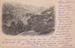 SUISSE BE BERNE GRUSS AUS ISELTWALD  PRECURSEUR VOYAGEE 1898 - Iseltwald