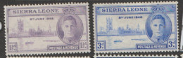 Sierra  Leone   1946  SG  201-2  Victory Mounted Mint - Sierra Leone (...-1960)