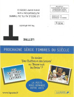 Carte Réponse T - Le Siècle Au Fil Du Timbre - Choix Des Prochains Timbres - Cartes/Enveloppes Réponse T