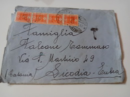 LETTERA TASSATA CON 4 SEGNATASSE DA 1 LIRA 1945 - Portomarken