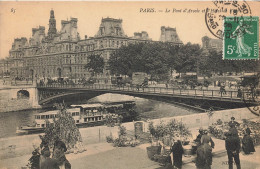Paris * 4ème * Le Potn D'arcole Et L'hôtel De Ville * Bateau * Marché Aux Fleurs - Distrito: 04