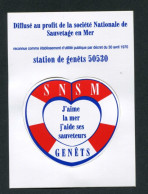 Sticker Autocollant Forme De Coeur Dans Encart SNSM - Sauveteurs En Mer - Station De Genêts - Baie Du Mont Saint Michel - Marinera