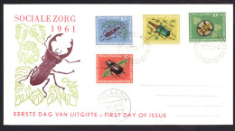 Nederlands Nieuw Guinea - Dutch New Guinea FDC E7 69 T/m 72 Beetles Nature Animals (1962) - Nederlands Nieuw-Guinea