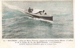 Le HOTCHKISS Piloté Par Pilote Henry FOURNIER Gagnant Coupes Gaston Menier & Lac 4 Cantons * Canot Automobile - Otros & Sin Clasificación