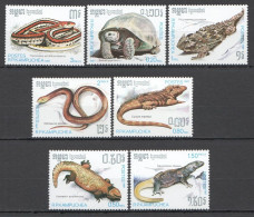 P0915 1987 Cambodia R.P.Kampuchea Flora & Fauna Reptiles 1Set Mnh - Other & Unclassified