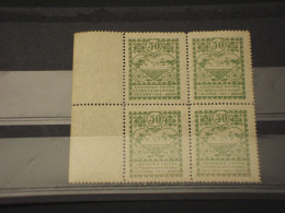 CECOSLOVACCHIA - 1919/20 VEDUTA 50 K.., In Quartina  - NUOVO(++) - Unused Stamps