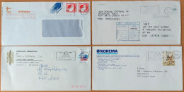 Portugal - Lote De 4 Cartas Comerciais / Cover - Com Flâmulas / Streamer - Storia Postale