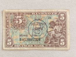 Germany 5 Mark 1948, West Berlin, Allied Occupation Banknote, B - Stempel - 5 Mark