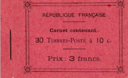 CARNET 138-C 7 SEMEUSE CAMEE "30TIMBRES-POSTE". Carnet INCOMPLET (18 Timbres Sur 30). TRES BAS PRIX, à Saisir. - Old : 1906-1965