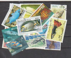 POISSONS. Beau Lot De 20 Timbres Oblitérés, Grands Formats, Tous Differents , 1 ère Qualité.  # 4 - Mezclas (max 999 Sellos)