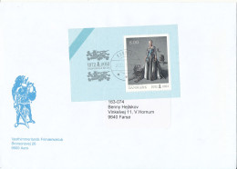 Denmark Cover 24-1-2012 With Souvenir Sheet Queen Margrethe Queen For 40 Years Big Size Cover - Brieven En Documenten