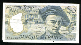 France, 50 Francs, Quentin De La Tour, 1978, N° : T.12-724498, TB (F), Pick#152a, F.67.03 - 50 F 1976-1992 ''Quentin De La Tour''