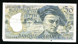 France, 50 Francs, Quentin De La Tour, 1978, N° : T.12-724498, TB (F), Pick#152a, F.67.03 - 50 F 1976-1992 ''quentin De La Tour''