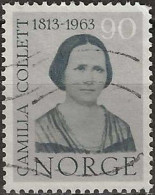 NORWAY 1963 150th Birth Anniversary Of Camilla Collett (author) - 90ore Camilla Collett FU - Oblitérés