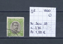 (TJ) IJsland 1920 - YT Service 38 (gest./obl./used) - Oficiales