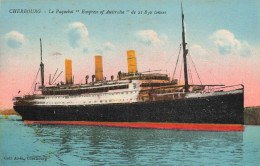 Cherbourg * Paquebot S.S. EMPRESS OF AUSTRALIA * Empress Of Australia * Canadian Pacific Line * Australie - Cherbourg