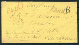 1863 Canada Canadian Packet Steamship "PAID 6" Cover Granton, Hamilton Ontario - England - Cartas & Documentos