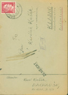 Gurre 40 Courrier De Prisonnier Camp Dachau Allemagne Pour République Tchèque Kladno YT Hitler N°712 CAD 24 1 42 Censure - Kriegsgefangenenpost