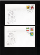 DDR - 1985 2 FDC STADTWAPPEN DER DDR - 1981-1990