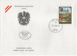 Austria Osterreich 1988 FDC 1200 Jahre Ansfelden, Church Kirche, Canceled In Wien - FDC