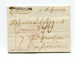 !!! MARQUE D'ENTREE D'ALLEMAGNE SUR LETTRE DE VIENNE DE 1790 POUR ST QUENTIN AVEC TEXTE - Marques D'entrées