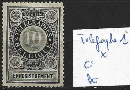 BELGIQUE RECU TELEGRAPHIQUE 1 * Côte 60 € ( Charnière Forte ) - Telegraph [TG]
