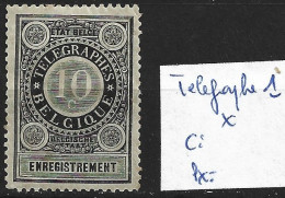 BELGIQUE RECU TELEGRAPHIQUE 1 * Côte 60 € ( Charnière Forte ) - Timbres Télégraphes [TG]