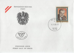 Austria Osterreich 1988 FDC Leopold Schönbauer, Chirurg Politiker Surgeon, Politician Medicine Madizin, Canceled In Wien - FDC