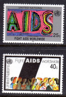 UNITED NATIONS NEW YORK - 1990 AIDS CAMPAIGN SET (2V) FINE MNH ** SG 582-583 - Unused Stamps