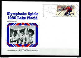 E07606)Olympia 80 Sonderbeleg Lace Placid 1980 - Hiver 1980: Lake Placid