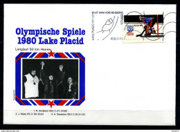 E07638)Olympia 80 Sonderbeleg Lace Placid 1980 - Invierno 1980: Lake Placid