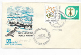 ARGENTINA 1988 COVER WITH POSTMARKS ANTARCTIC BASE BELGRANO SHIPS MAPS - FDC