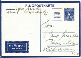 Austria Flugpostkarte Sent To Germany (no Stamps, Postmark Or Year On The Card) - Altri & Non Classificati