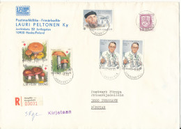 Finland Registered Cover Sent To Faroe Islands 1-8-1980 Topic Stamps RED CROSS (big Size Cover) - Covers & Documents