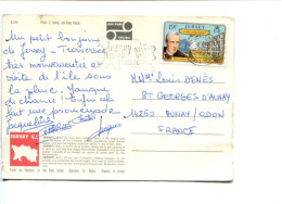 JERSEY 1982 - Affr. Seul Sur Carte Postale Pour La France - Pierre Teilhard De Charrin - Jersey