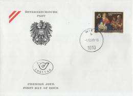 Austria Osterreich 1989 FDC Weihnachten Weihnacht Weihnachts Christmas, Canceled In Wien - FDC