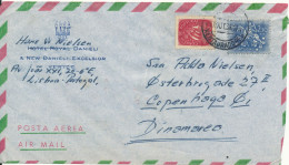 Portugal Air Mail Cover Sent To Denmark 17-10-1953 - Lettres & Documents