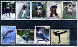 E23720)Olympia 80, Paraguay 3281/9** + 3281/9 Blockbogen** - Winter 1980: Lake Placid