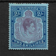 BERMUDA 1943 2s PURPLE AND DEEP BLUE/PALE BLUE SG 116d ORDINARY PAPER  MOUNTED MINT Cat £15 - Bermuda